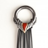 ing-ring modernus kaklo papuošalas juostos - žydra/raudona